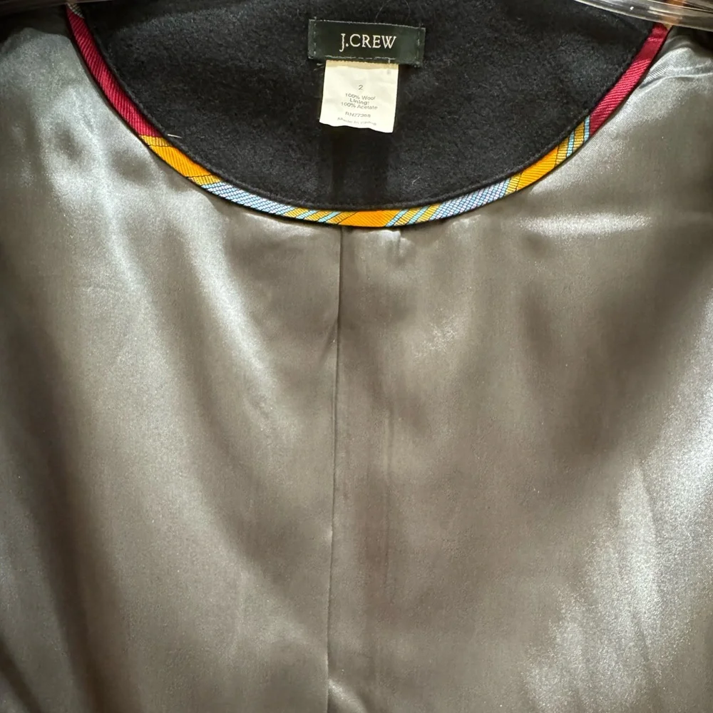 J. Crew Robert Noble Scottish Wool Belted Blazer Black Women’s Size 2 - Picture 10 of 12